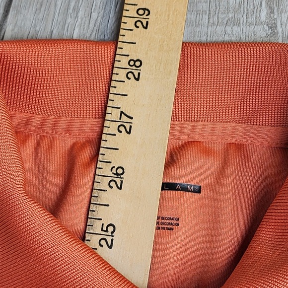 Grand Slam Polo Men's Medium 40 Chest Orange Horizontal Colored Pin Strip Button - Picture 9 of 9